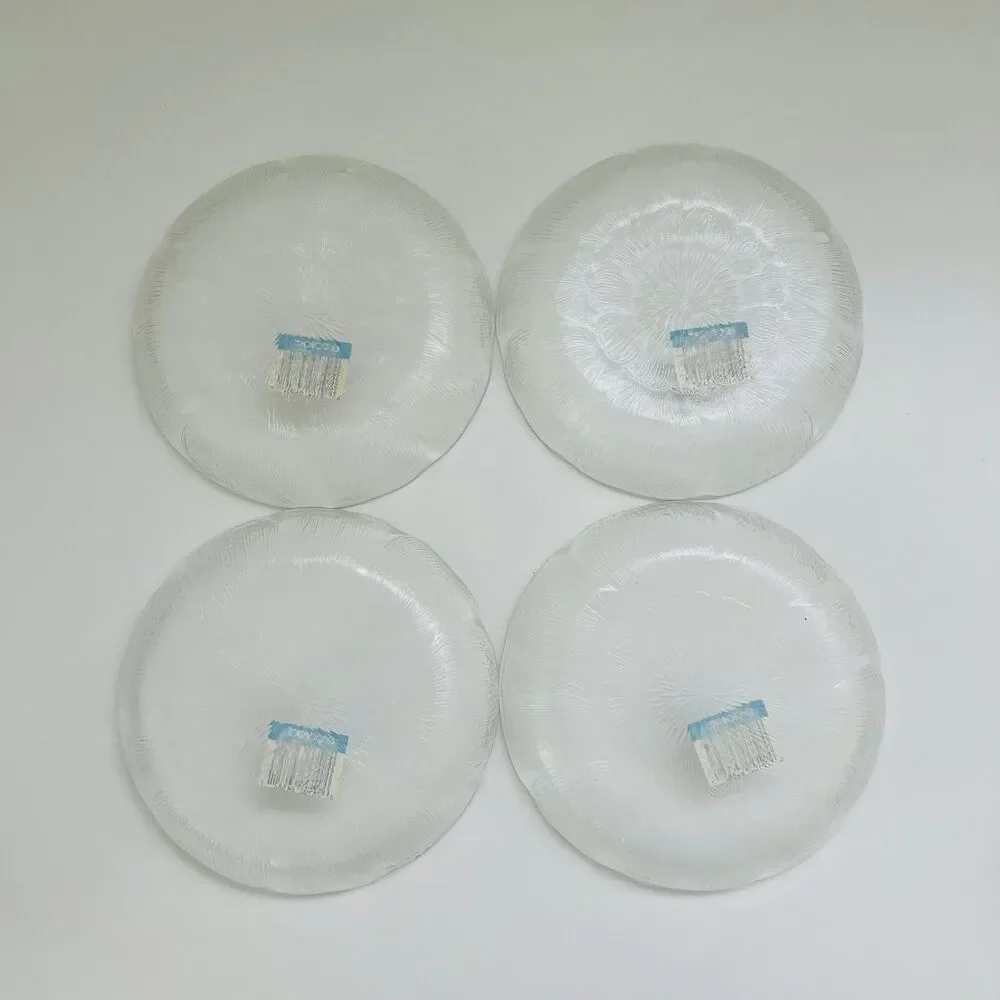 ARCOROC France Fleur Clear Pressed Glass Raised Floral Petal Coupe Soup Bowls, 4